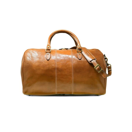 Vermont Country Store Italian Leather Duffle Brown - Image 2