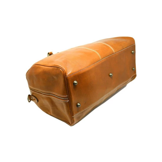 Vermont Country Store Italian Leather Duffle Brown - Image 3