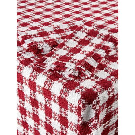 The Mountain Weavers Farmhouse Weave Cotton Tablecloths Yellow And White - Image 8
