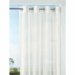 Vermont Country Store Light And Lineny Indoor/Outdoor Semi-Sheer Grommet Top Panel White