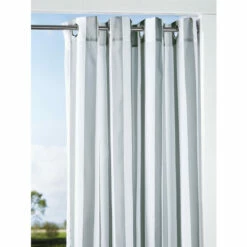 Vermont Country Store Seascape Indoor/Outdoor Stripe Grommet Top Sheer Curtains Blue