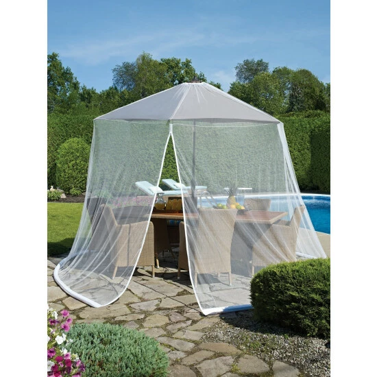 Vermont Country Store Bug-Free Outdoor Patio Umbrella Canopy White