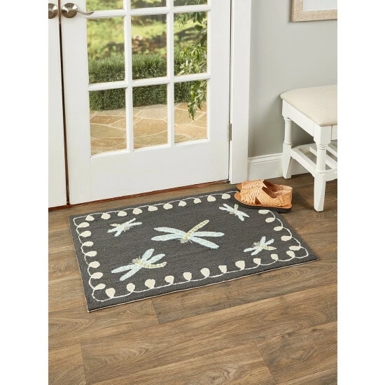 Vermont Country Store Midnight Dragonfly Indoor/Outdoor Rug