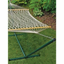 Vermont Country Store Cotton Rope Hammock With Metal Stand
