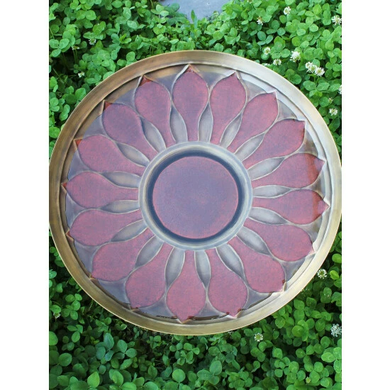 Vermont Country Store African Daisy Birdbath With Stand Brass - Image 2