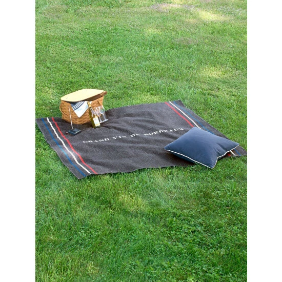 Vermont Country Store French Wine-Region Wool-Blend Picnic Blanket Beaujolais - Image 2