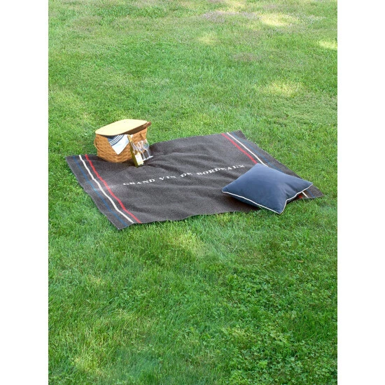 Vermont Country Store French Wine-Region Wool-Blend Picnic Blanket Beaujolais - Image 3