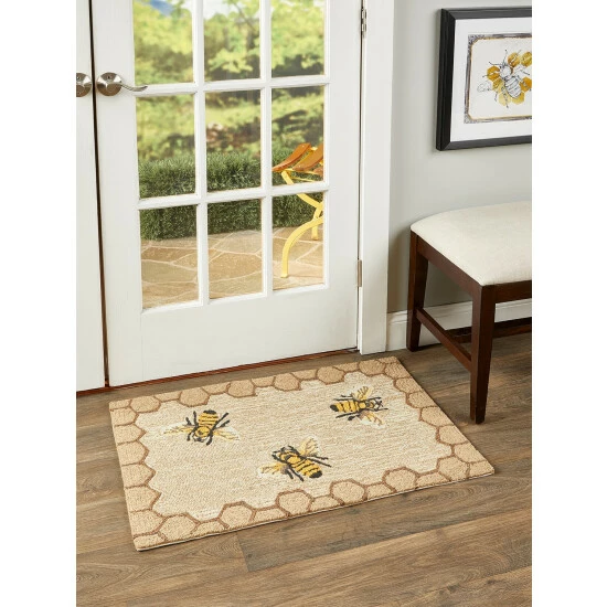 Vermont Country Store Sweet Honeybees Indoor/Outdoor Rug - Image 2