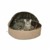 Vermont Country Store Meow Meow Kitty Deluxe Heated Cat Bed, In 2 Sizes Mocha