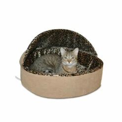 Vermont Country Store Meow Meow Kitty Deluxe Heated Cat Bed, In 2 Sizes Mocha