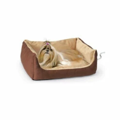 Vermont Country Store Tri-Wall Heated Pet Bed Mocha