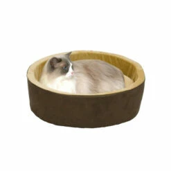 Vermont Country Store Round Thermo Heated Pet Bed Sage