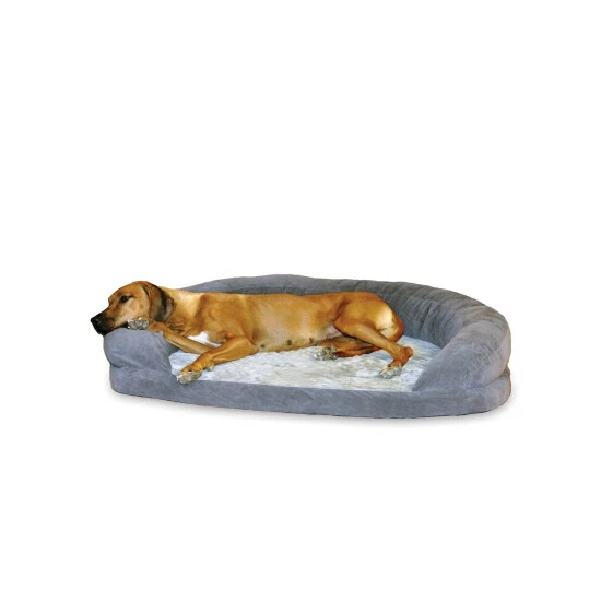 Vermont Country Store Pampered Pet Microfleece Orthopedic Bolster Bed Gray - Image 3