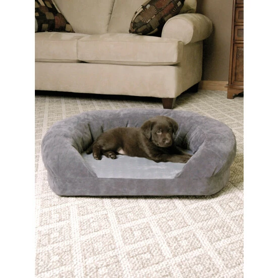 Vermont Country Store Pampered Pet Microfleece Orthopedic Bolster Bed Gray - Image 5