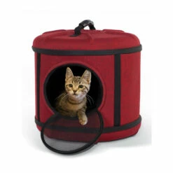 Vermont Country Store Dual Cat Carrier And Hideaway Hut Gray