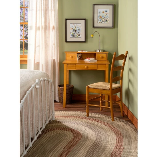 Vermont Country Store Mount Mansfield Indoor/Outdoor Multicolor Braided Oval Rug Green Multi - Image 2