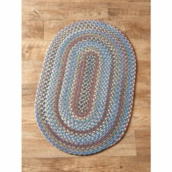 Vermont Country Store Lake Champlain Multicolor Braided Oval Wool Area Rug Brown Multi