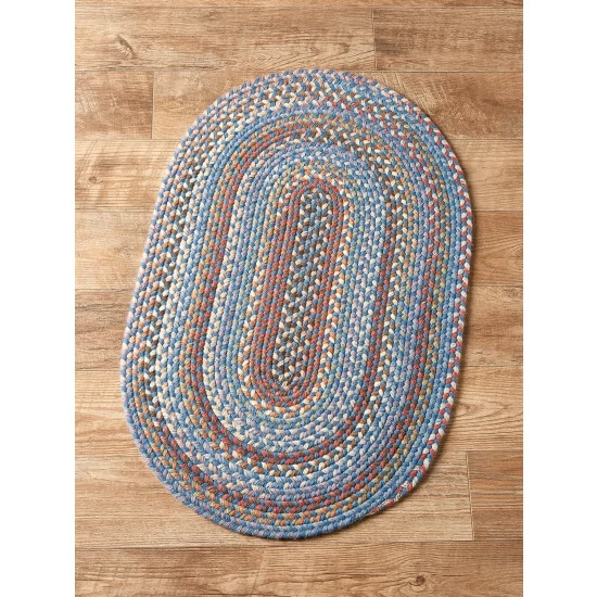 Vermont Country Store Lake Champlain Multicolor Braided Oval Wool Area Rug Brown Multi
