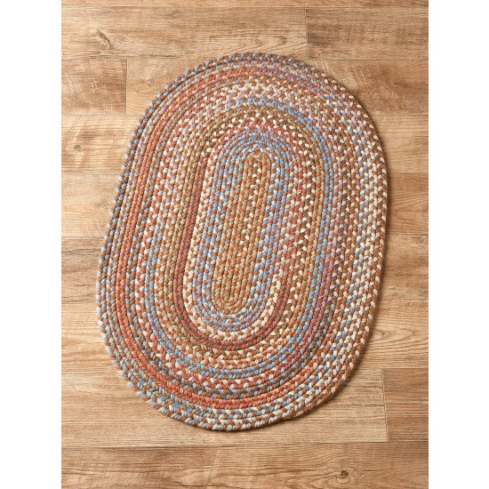 Vermont Country Store Lake Champlain Multicolor Braided Oval Wool Area Rug Brown Multi - Image 3