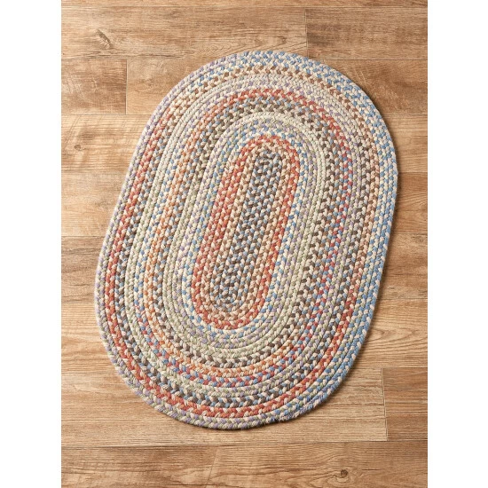 Vermont Country Store Lake Champlain Multicolor Braided Oval Wool Area Rug Brown Multi - Image 4