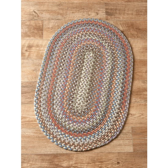 Vermont Country Store Lake Champlain Multicolor Braided Oval Wool Area Rug Brown Multi - Image 5