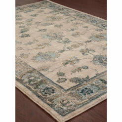 Vermont Country Store Sandgate Floral Rectangle Area Rug Ivory