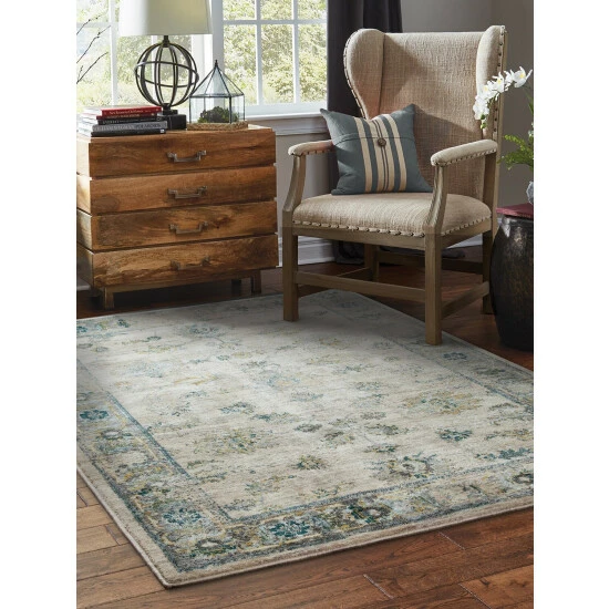Vermont Country Store Sandgate Floral Rectangle Area Rug Ivory - Image 3