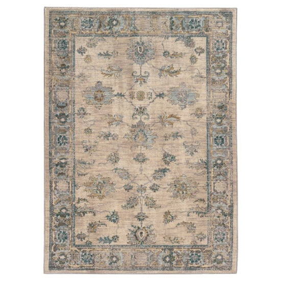 Vermont Country Store Sandgate Floral Rectangle Area Rug Ivory - Image 4