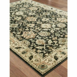 Vermont Country Store Glastonbury Border Print Area Rug Navy