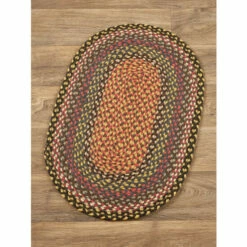 Vermont Country Store Mill Road Braided Jute Oval Area Rug Brown Black Multi