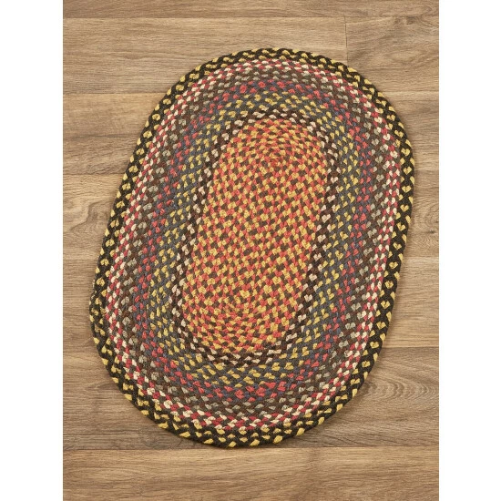 Vermont Country Store Mill Road Braided Jute Oval Area Rug Brown Black Multi
