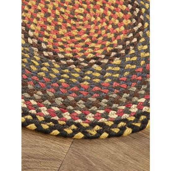 Vermont Country Store Mill Road Braided Jute Oval Area Rug Brown Black Multi - Image 2