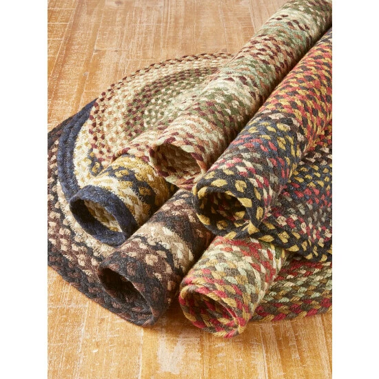 Vermont Country Store Mill Road Braided Jute Oval Area Rug Brown Black Multi - Image 3