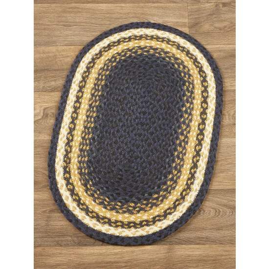 Vermont Country Store Mill Road Braided Jute Oval Area Rug Brown Black Multi - Image 4