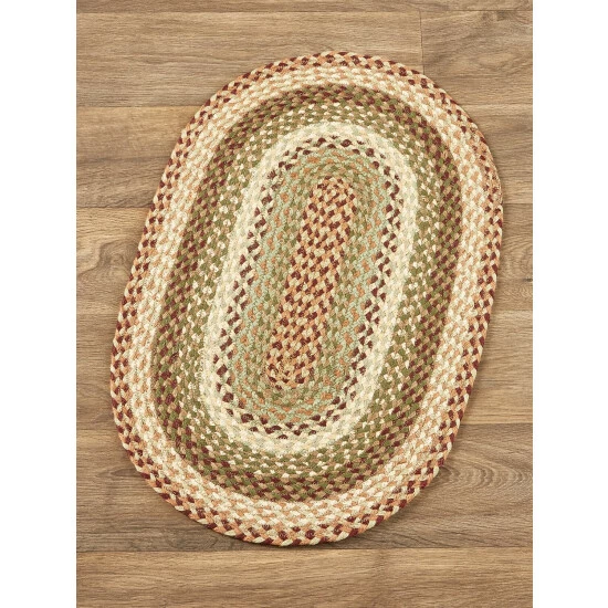 Vermont Country Store Mill Road Braided Jute Oval Area Rug Brown Black Multi - Image 6