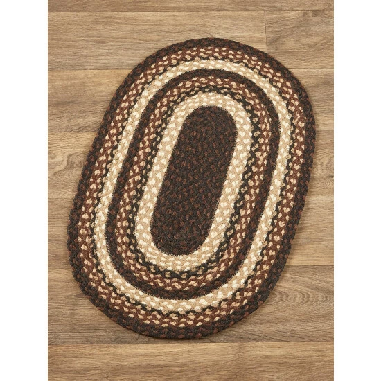 Vermont Country Store Mill Road Braided Jute Oval Area Rug Brown Black Multi - Image 8