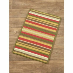 Vermont Country Store Stanton Stripe Braided Jute Oblong Area Rug Burgundy Black Stripe