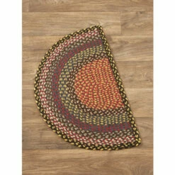 Vermont Country Store Hearthwick Braided Jute Slice Rug Honey Multi