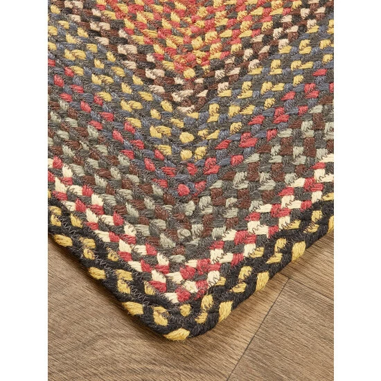 Vermont Country Store Stone River Braided Jute Oblong Area Rug Burgundy Multi - Image 2