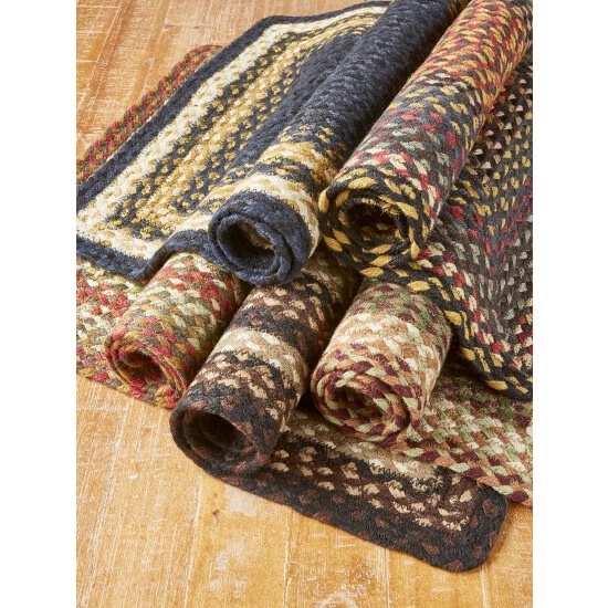Vermont Country Store Stone River Braided Jute Oblong Area Rug Burgundy Multi - Image 3