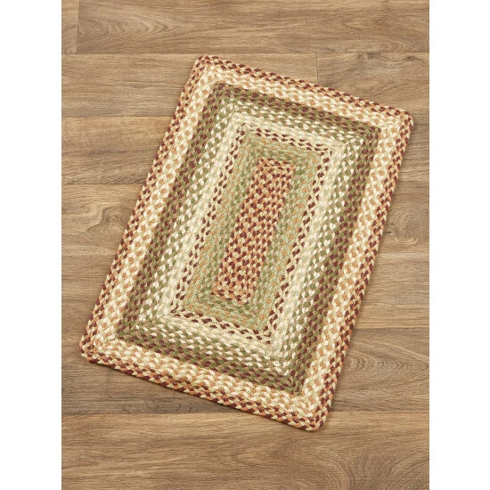 Vermont Country Store Stone River Braided Jute Oblong Area Rug Burgundy Multi - Image 7