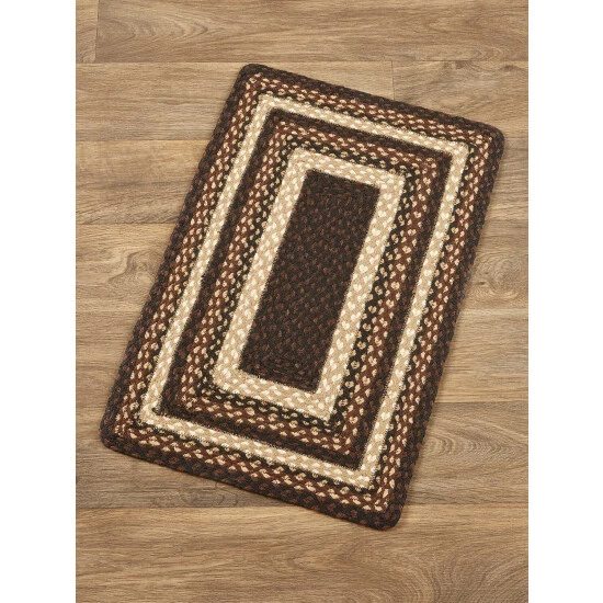 Vermont Country Store Stone River Braided Jute Oblong Area Rug Burgundy Multi - Image 9