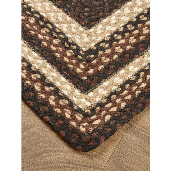Vermont Country Store Stone River Braided Jute Oblong Area Rug Burgundy Multi - Image 10