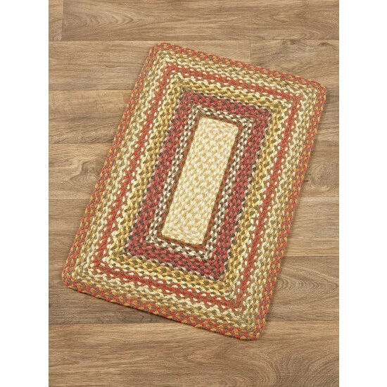 Vermont Country Store Stone River Braided Jute Oblong Area Rug Burgundy Multi - Image 11