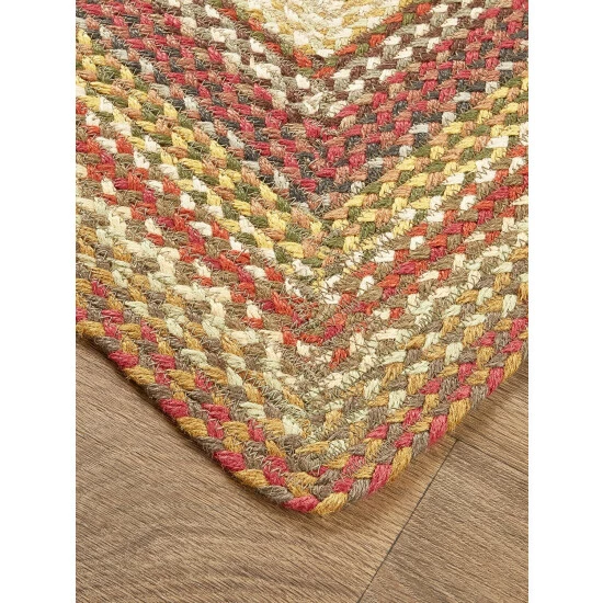 Vermont Country Store Stone River Braided Jute Oblong Area Rug Burgundy Multi - Image 12