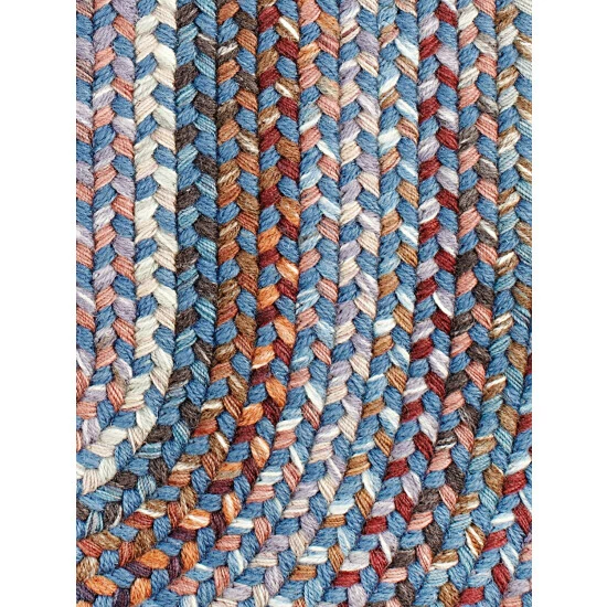 Vermont Country Store Northshire Multicolor Braided Oval Wool Runner Green Multi - Image 2