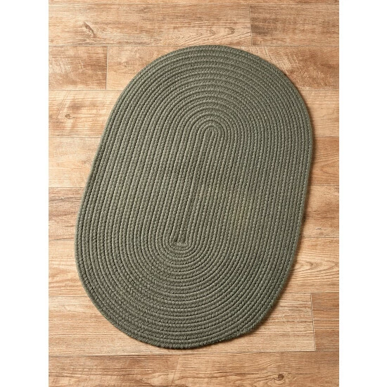 Vermont Country Store Northshire Solid Braided Oval Wool Rug Red - Image 2