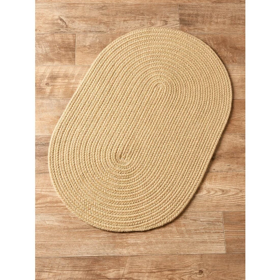 Vermont Country Store Northshire Solid Braided Oval Wool Rug Red - Image 4