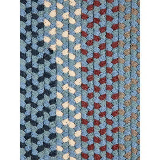 Vermont Country Store Mount Mansfield Indoor/Outdoor Multicolor Braided Round Rug Brown Multi