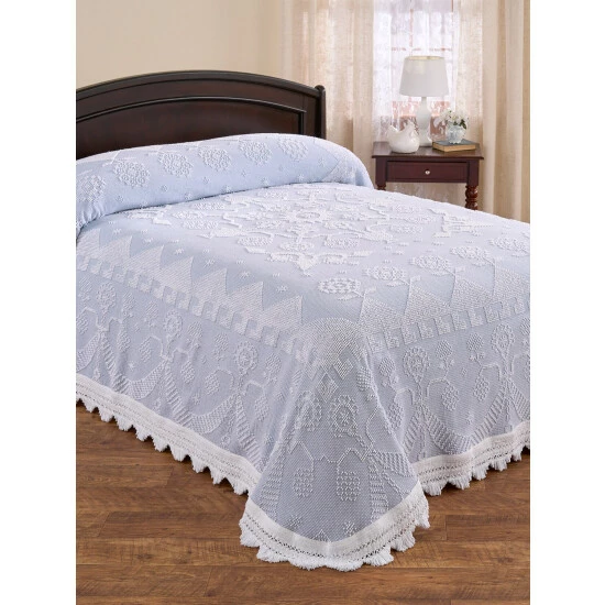 Vermont Country Store Classic Hobnail Cotton Bedspread Ecru - Image 4